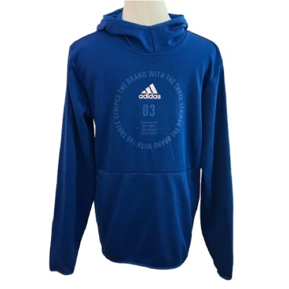 adidas Men's Badge Of Sport Royal Blue Pullover Hoodie Sweatshirt. Size M.